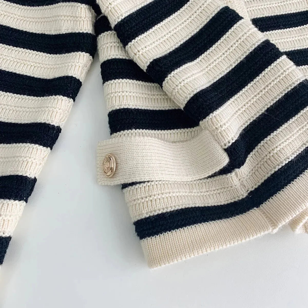 Casual Striped  Knit Cardigan