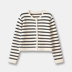 Casual Striped  Knit Cardigan