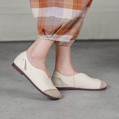Spring Summer Women Retro Leather Flat Casual Loafers