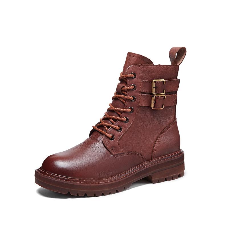 Autumn Women Retro Handmade Leather Boots