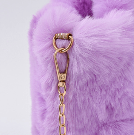 Chain Strap Plush Faux Fur Handbag