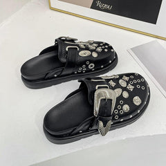 Charms Studded Flat Mules