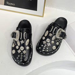 Charms Studded Flat Mules