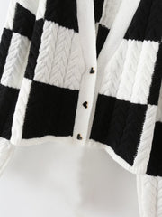 Checkered Knit Crop Jacket