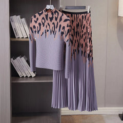 Cheetah Pleated Set