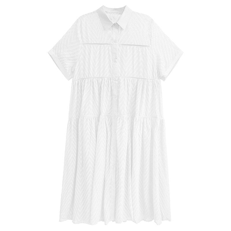 Chevron Lace Gauze Dress