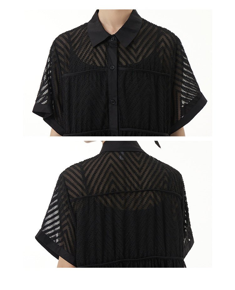Chevron Lace Gauze Dress