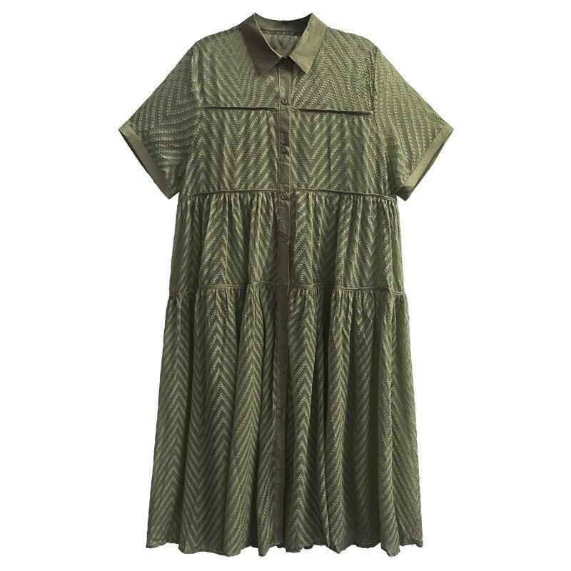 Chevron Lace Gauze Dress