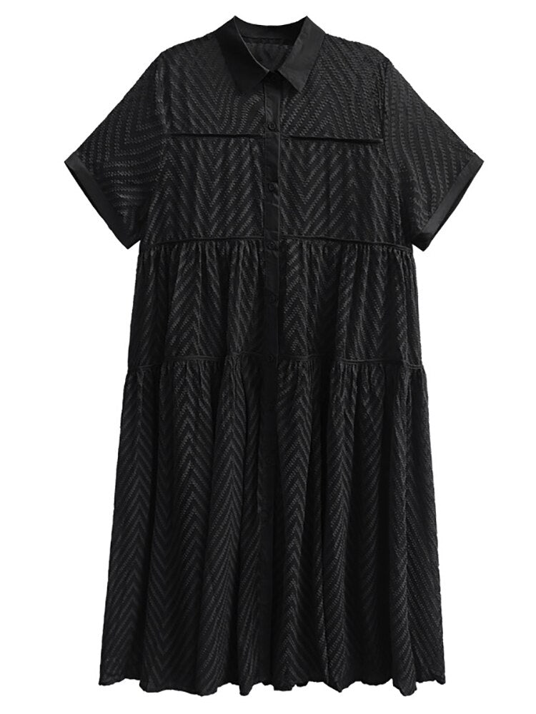 Chevron Lace Gauze Dress