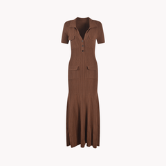 Chocolate Knitted Maxi Dress - @theartytictype