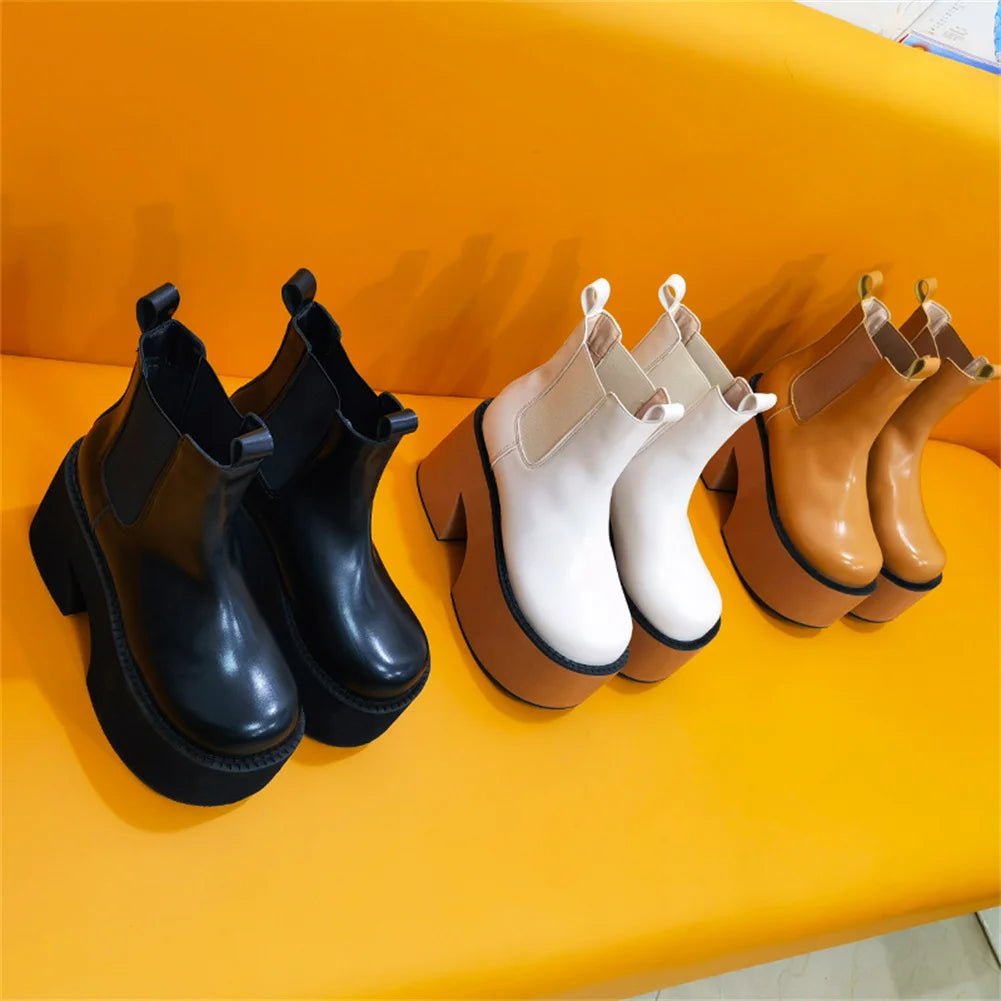 Chunky High Platform Ankle Boots