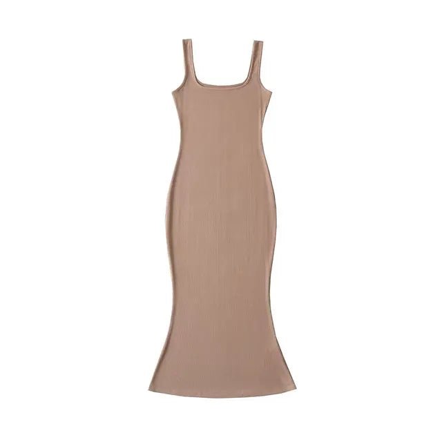 Classic Midi Mermaid Sleeveless Dress