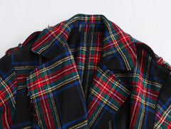 Classic Plaid Belted Trench Coat