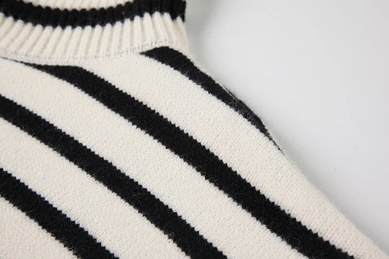 Classic Turtleneck Striped Sweater