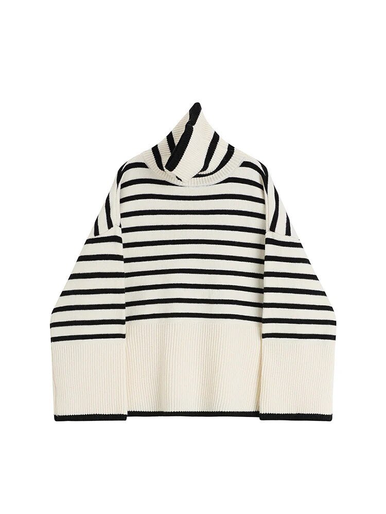 Classic Turtleneck Striped Sweater