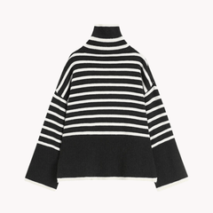 Classic Turtleneck Striped Sweater