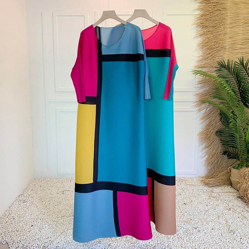 Color Block Collection Pleated Dress