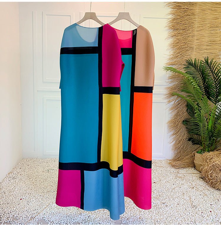 Color Block Collection Pleated Dress