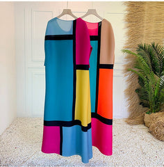 Color Block Collection Pleated Dress