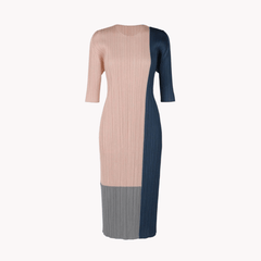 Color Block Pleated Dress - @khreolek