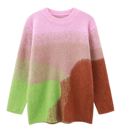 Color Melt Wool Blend Knit Sweater