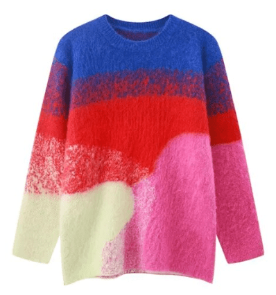 Color Melt Wool Blend Knit Sweater