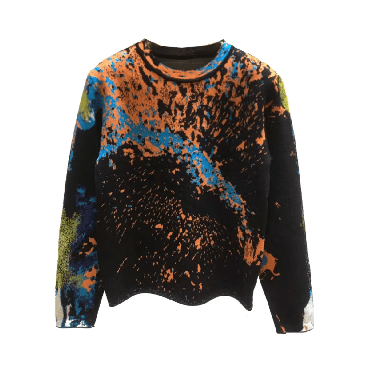 Color Splash Crewneck Knit Sweater