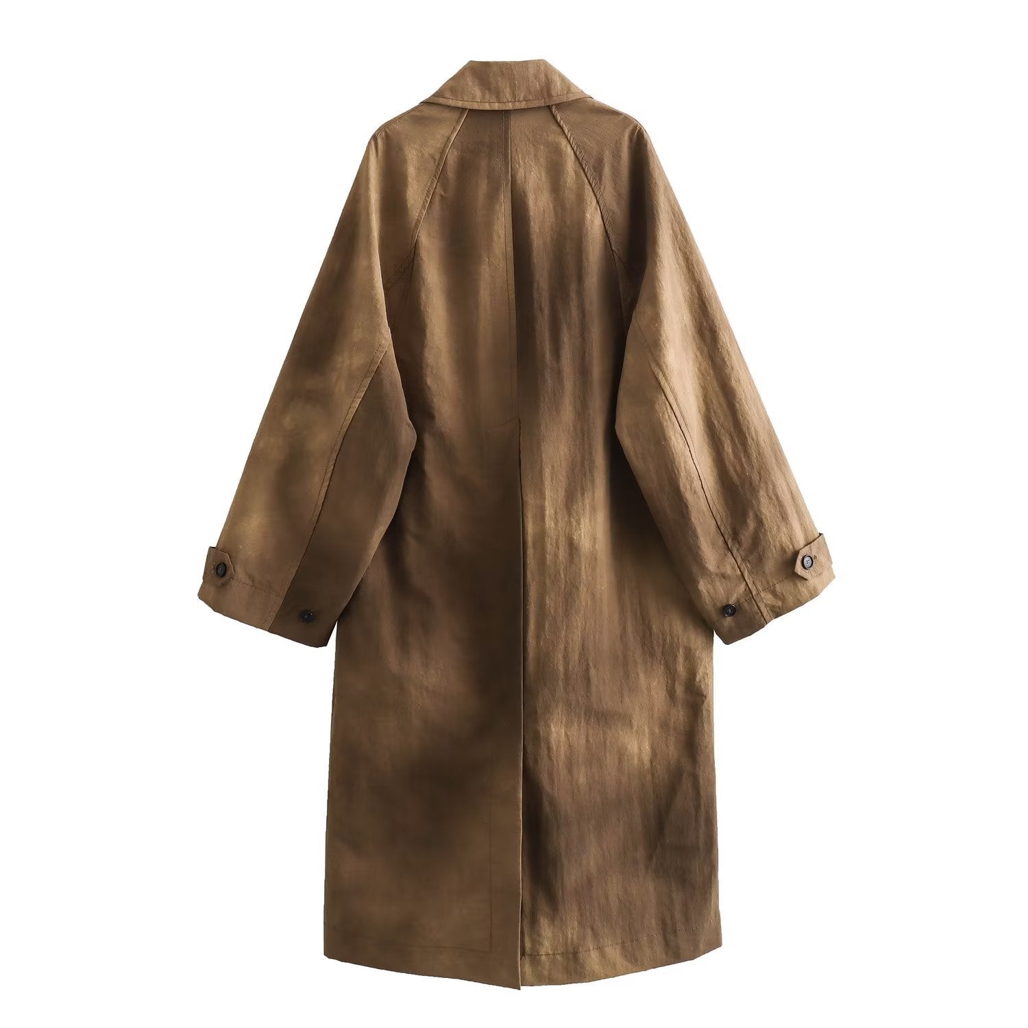 Color Wash Effect Trench Coat