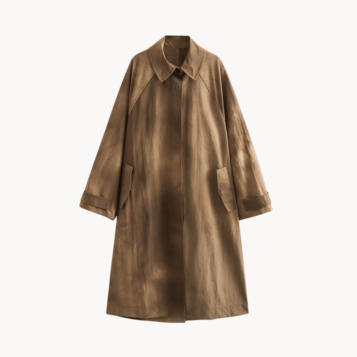 Color Wash Effect Trench Coat