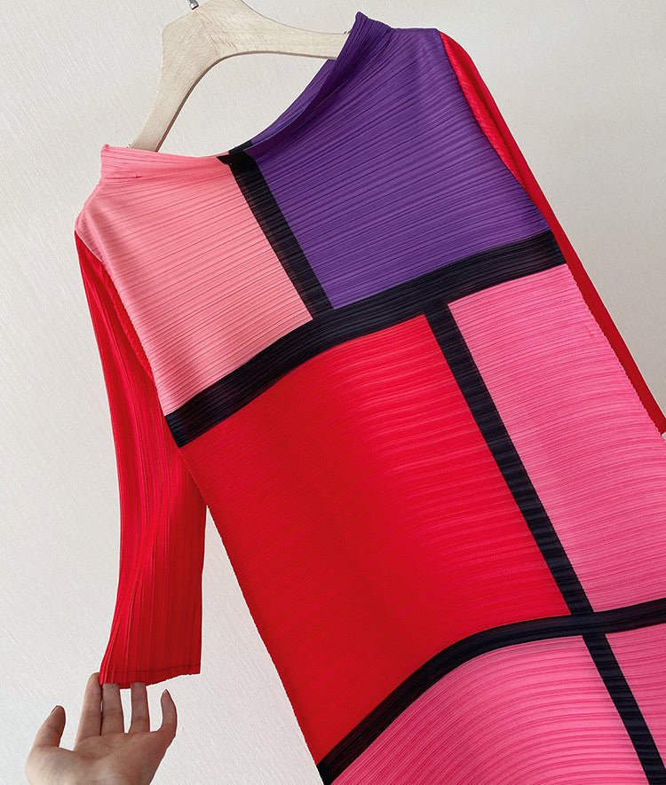 Colorblock Pleated Dress