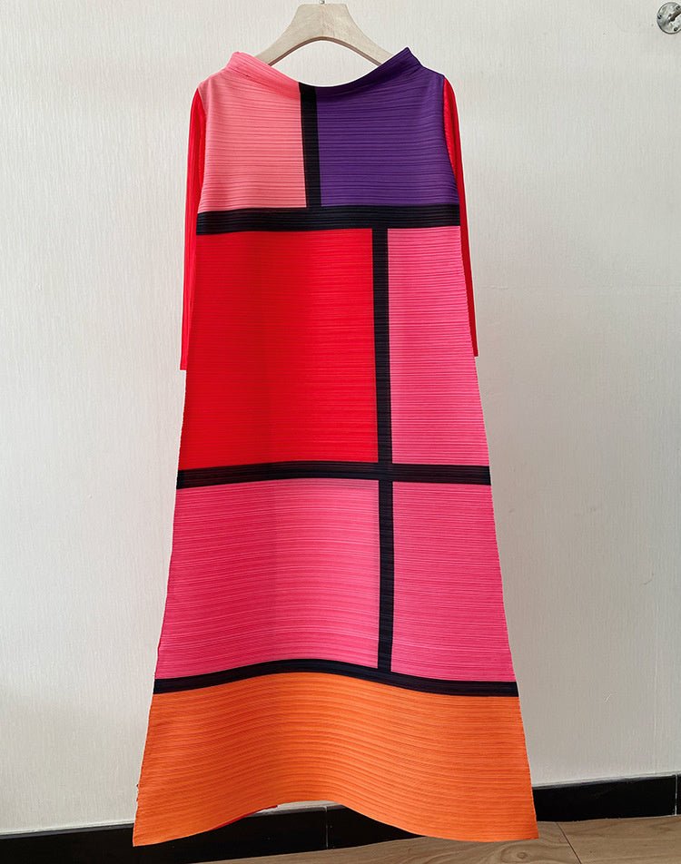 Colorblock Pleated Dress