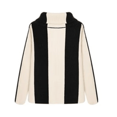 Colorblock Striped Knit Loose Sweater