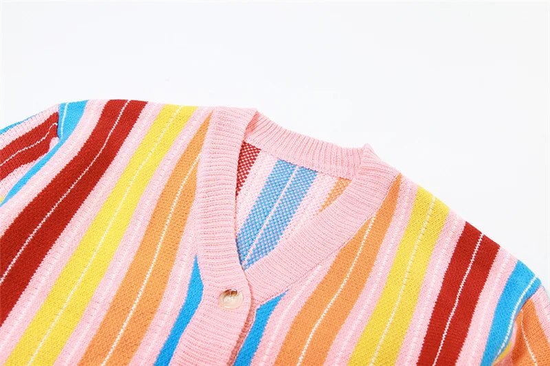 Colorful Stripe Knitted Sweater