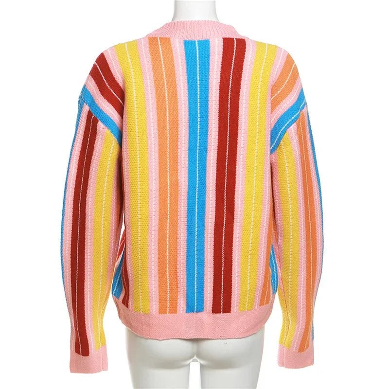 Colorful Stripe Knitted Sweater