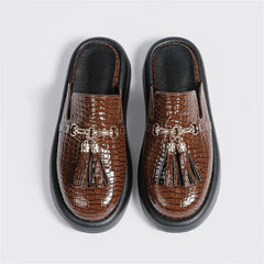 Comfy Textured Tasseled Mules