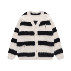 Compass Stars Striped Knitted Jacket