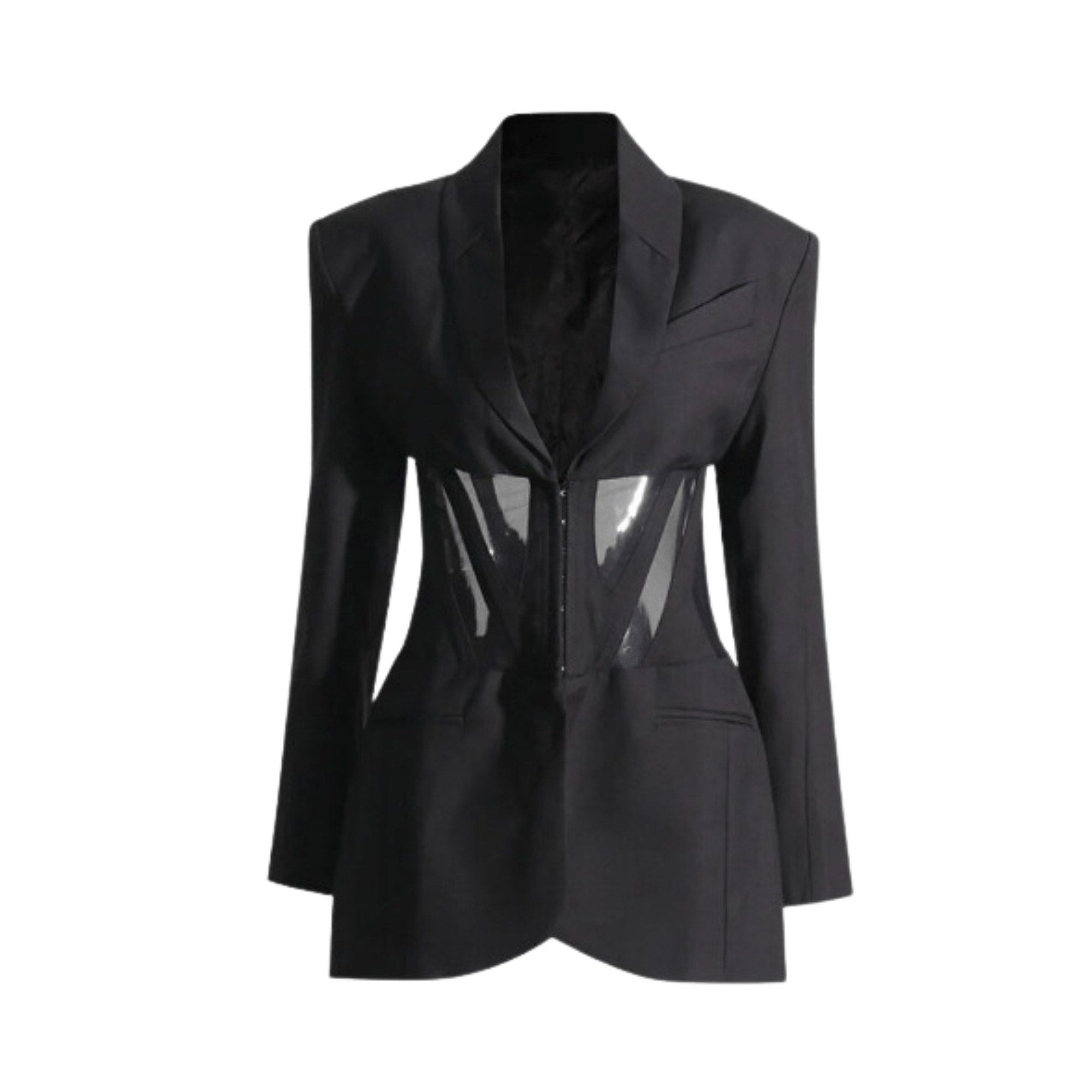 Contour Mesh Long Sleeves Blazer