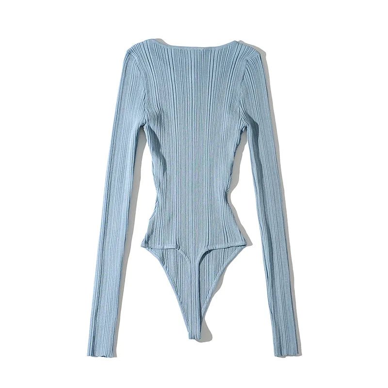 Contoured Ribbed Boatneck Knit Bodysuit