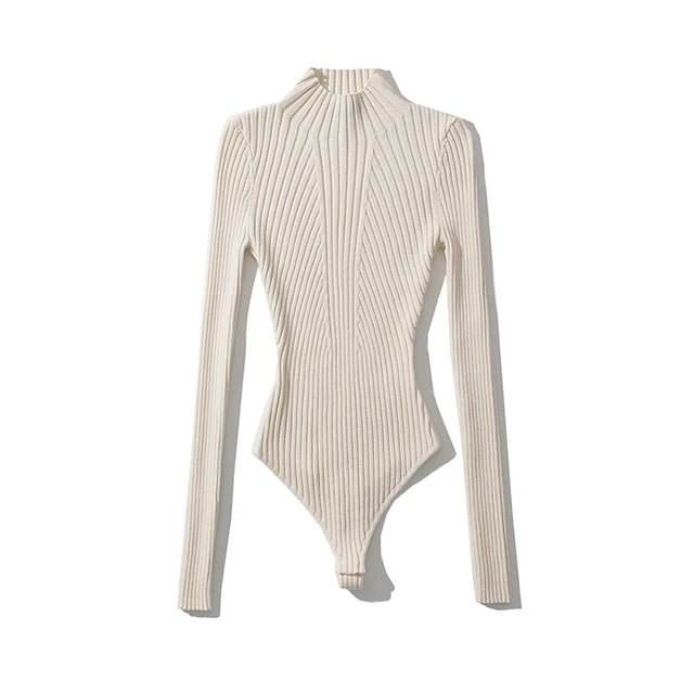 Contoured Ribbed Knitted Bodysuit