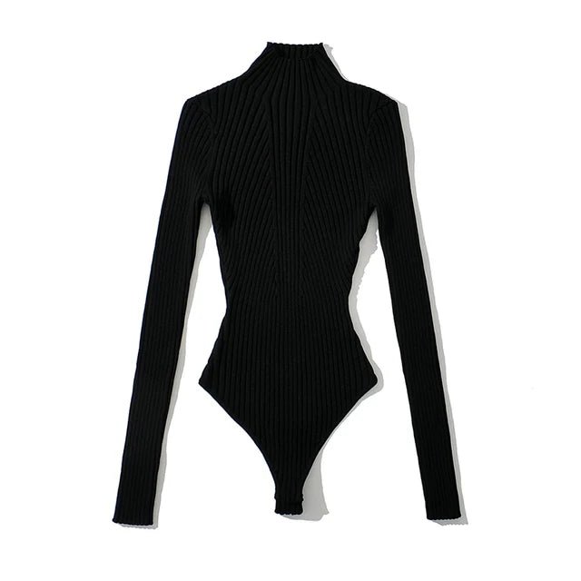 Contoured Ribbed Knitted Bodysuit