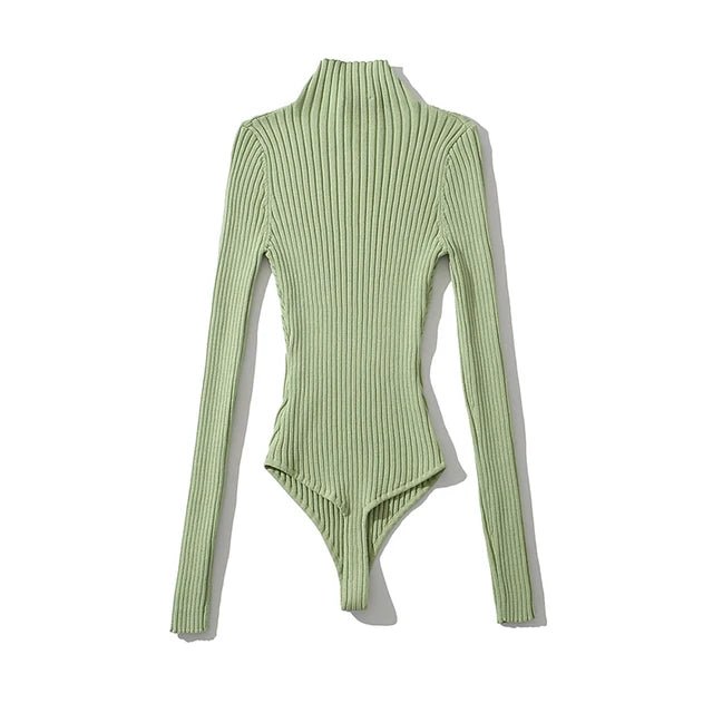 Contoured Ribbed Knitted Bodysuit