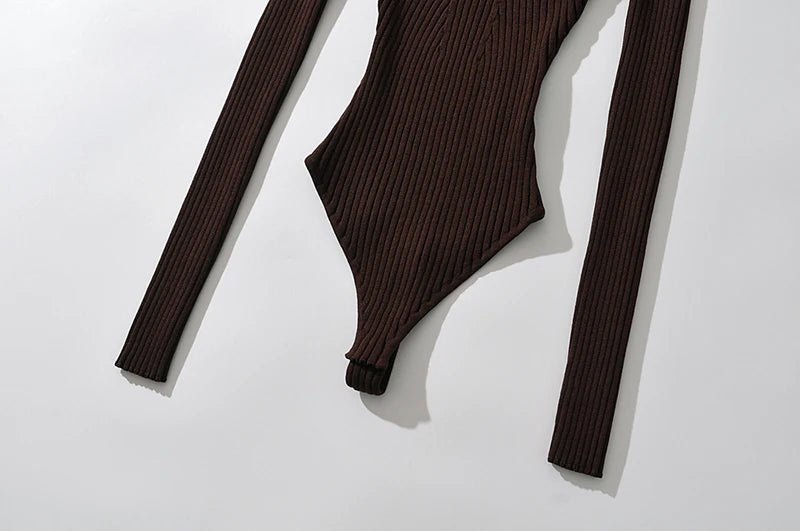 Contoured Ribbed Knitted Bodysuit