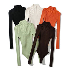 Contoured Ribbed Knitted Bodysuit