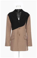 Contoured Splice Notched Collar Blazer