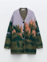 Contrast Color Cardigan