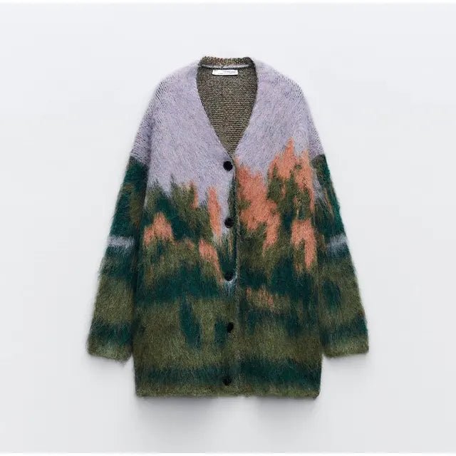Contrast Color Cardigan