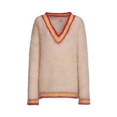 Contrast Color Trimmed Woolen Sweater