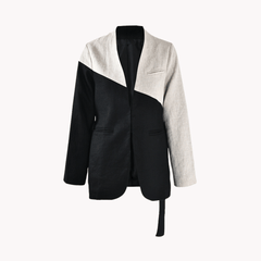 Contrast Dual Tone Minimalist Blazer