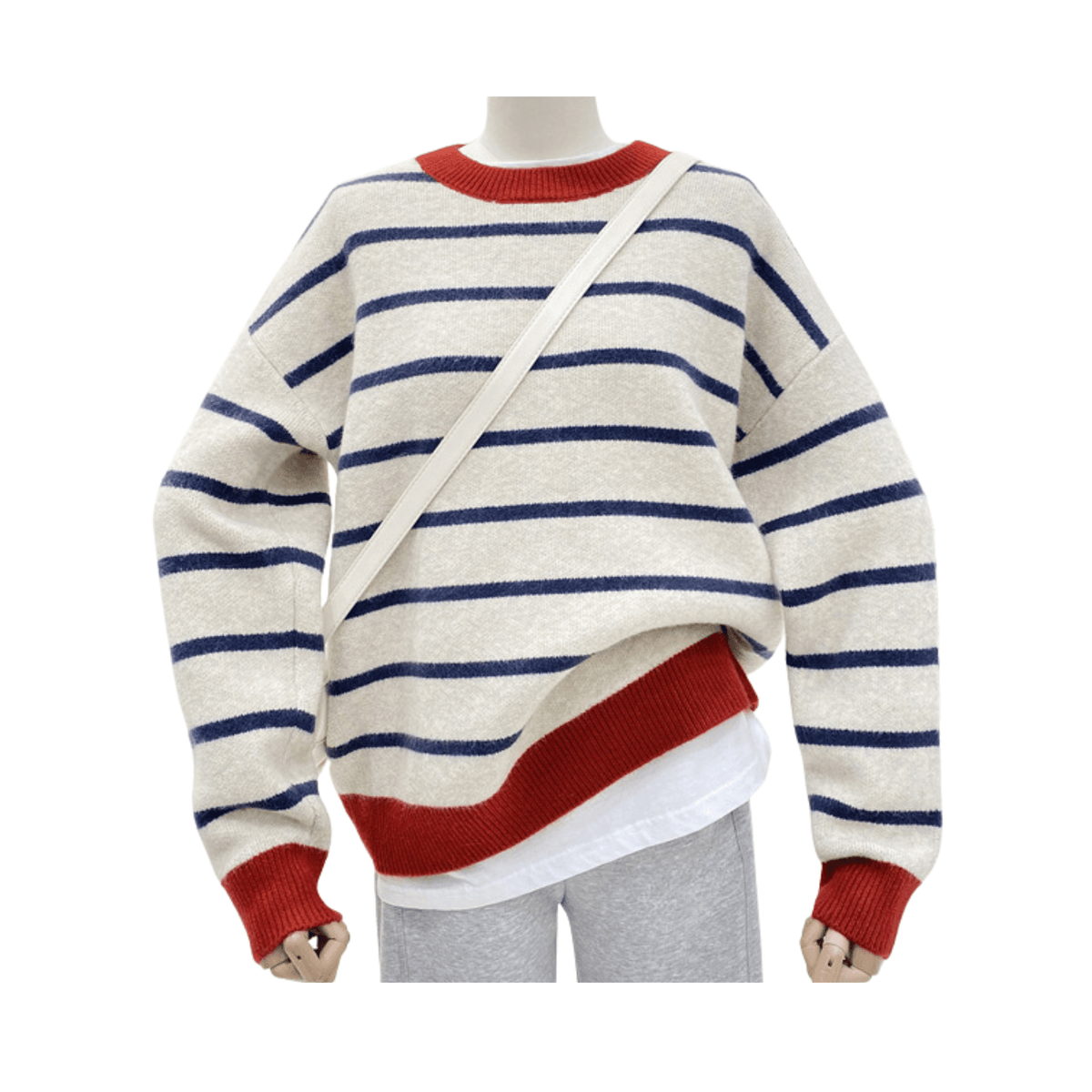 Contrast Striped Knit Sweater