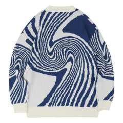 Contrast Swirls Knitted Sweater